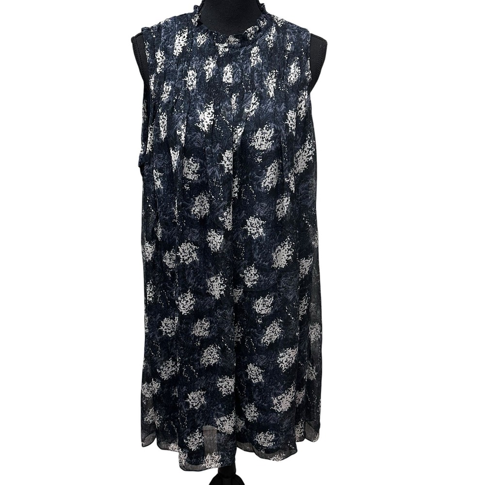 Joie Floral Mini Dress Womens Size XL Blue Sleeveless Baltic Print Resort Wear